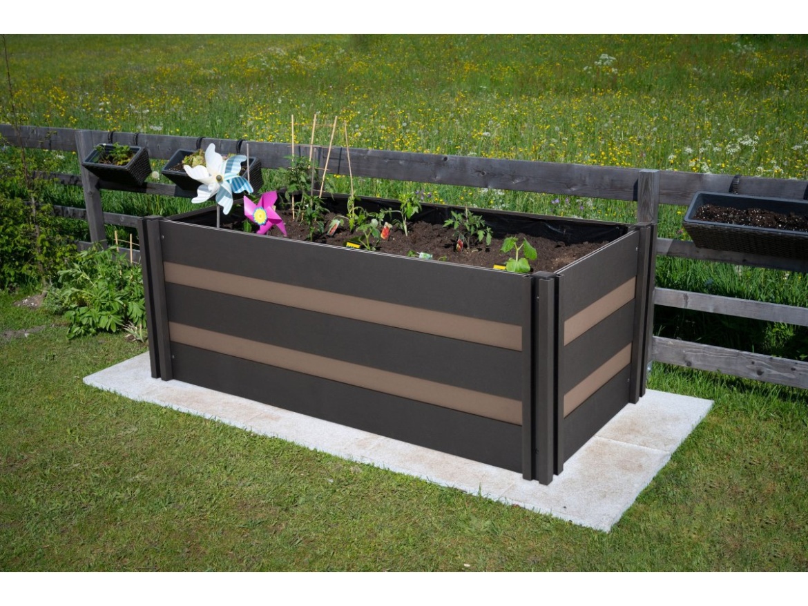 G21 Vyvýšený záhon  Crop Duo 143 x 68 x 57, WPC, Ořech
