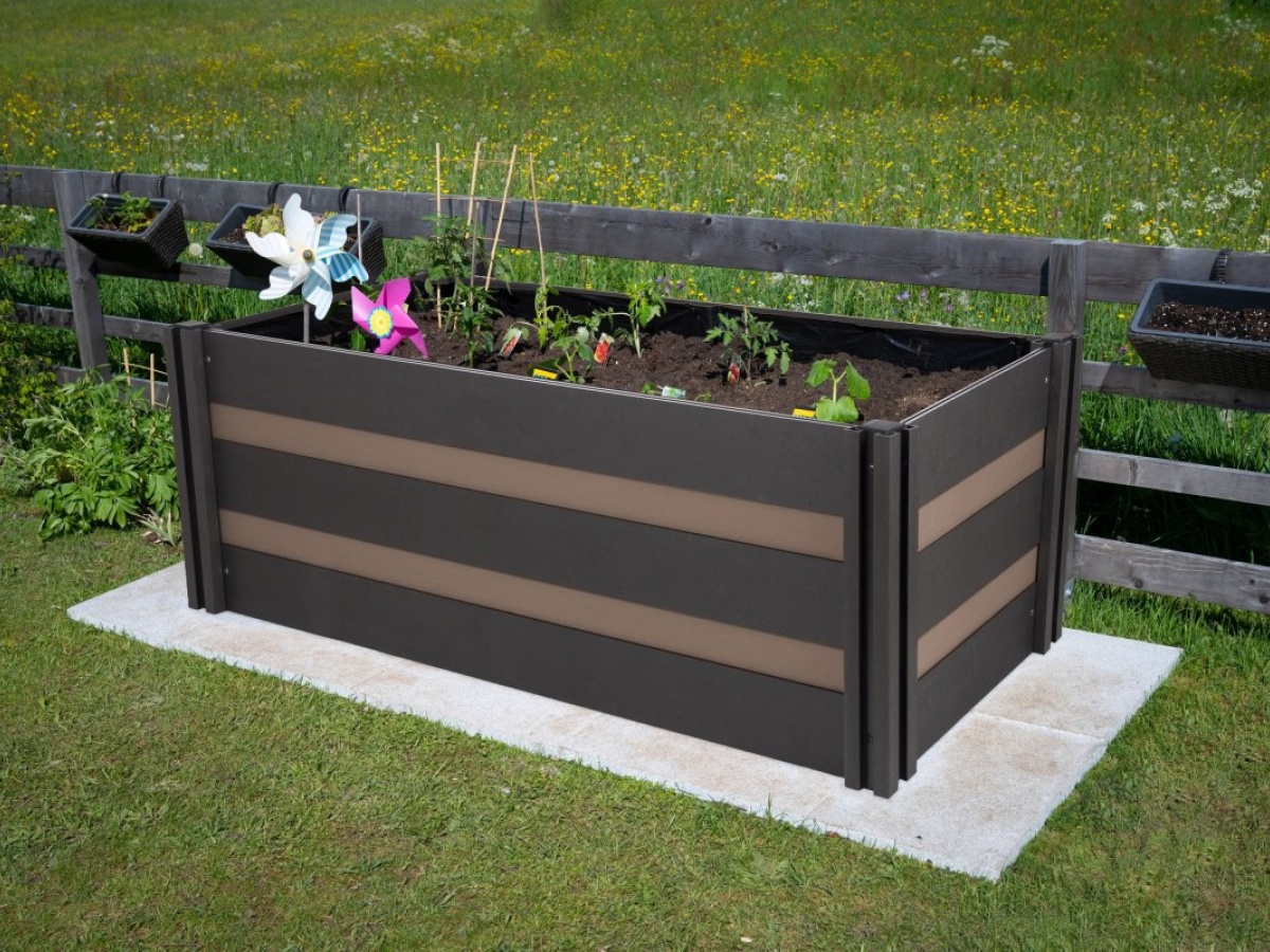 G21 Vyvýšený záhon  Crop Duo 143 x 68 x 57, WPC, Ořech