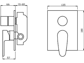 Csaptelepek –  Novaservis Vanová baterie Titania Smart, chrom, podomítková, s příslušenstvím,  98050R,0