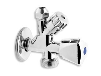 Vízvezeték-szerelés –  Novaservis Ventil rohový kombinovaný 1/2" x 3/8" x 3/4", pro pračku se zpětnou klapkou,  CF5104