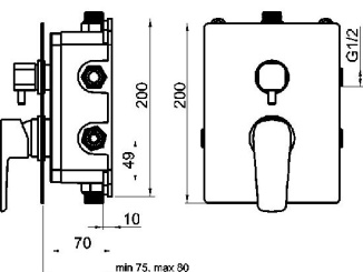 Vodovodné batérie – Novaservis Vanová baterie Metalia 58, černá/chrom, podomítková, s příslušenstvím, BOX58051R,5