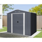 Zahradní domek kovový 2,4 x 1,7 m se sedlovou střechou Antracit Riwall PRO RMSA 6x8 Anthracite