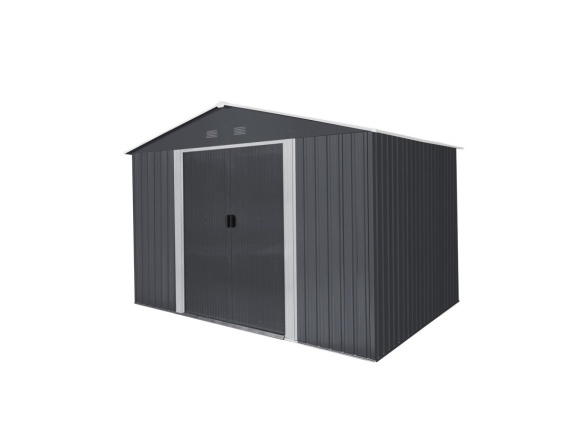 Zahradní domek kovový 3 x 2,4 m se sedlovou střechou antracit Riwall PRO RMSA 8x10 Anthracite