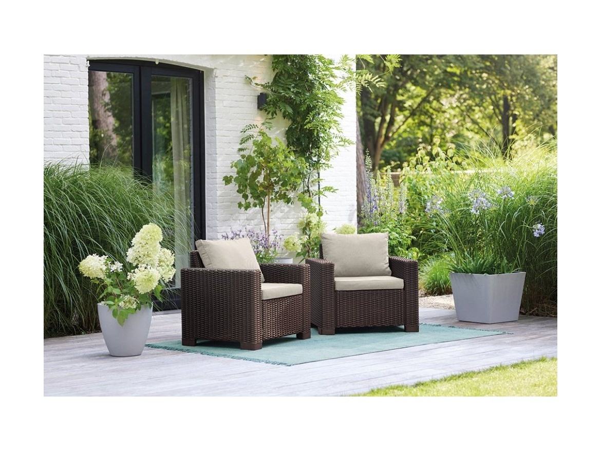 Keter Zahradní křeslo  California Chair 2ks - 83 x 68 x 72 cm - hnědá / krémová