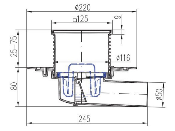 Vpusť Chuděj PVBU 50 (univerzální)