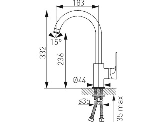 Csaptelepek –  Novaservis Dřezová baterie Algeo Square, chrom, stojánková,  BAQ4 (82713,0)