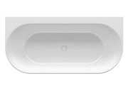 Ravak Vaňa Freedom Wall 166x80, voľne stojaca, biela, krytka odtoku biela/čierna/chróm