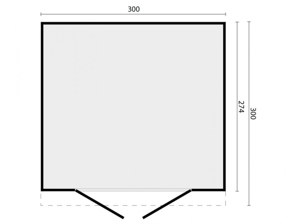 Tuindeco DIY roofing Almelo 300x300 horizontal walls impregnated black