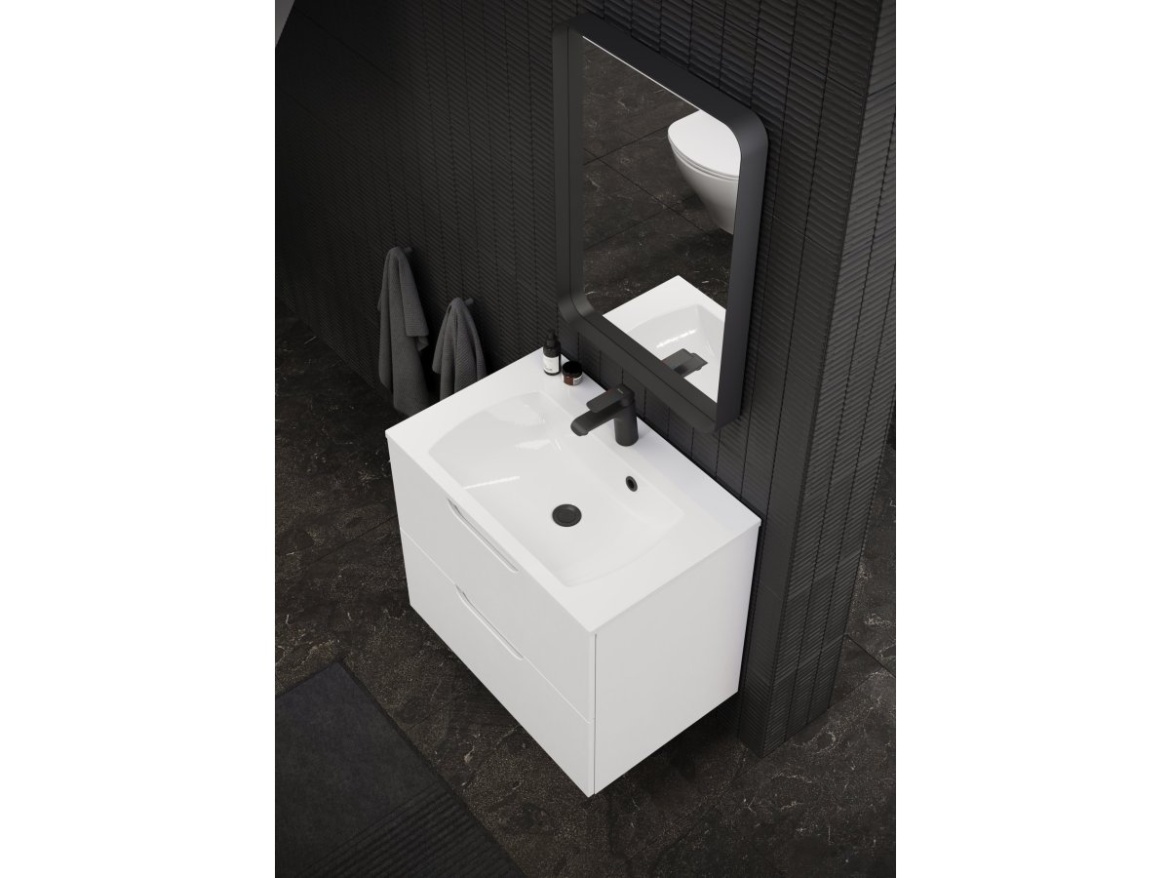 Ravak Zrcadlo Strip 80x70 s osvětlením, černá