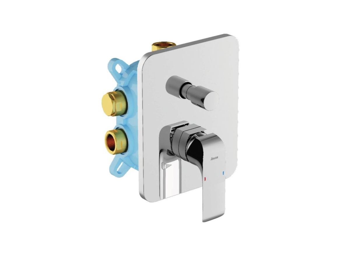 Ravak FL 065.20BLM.O2.RB072 Podomietková batéria 2-cestná pre R-box, čierna matná