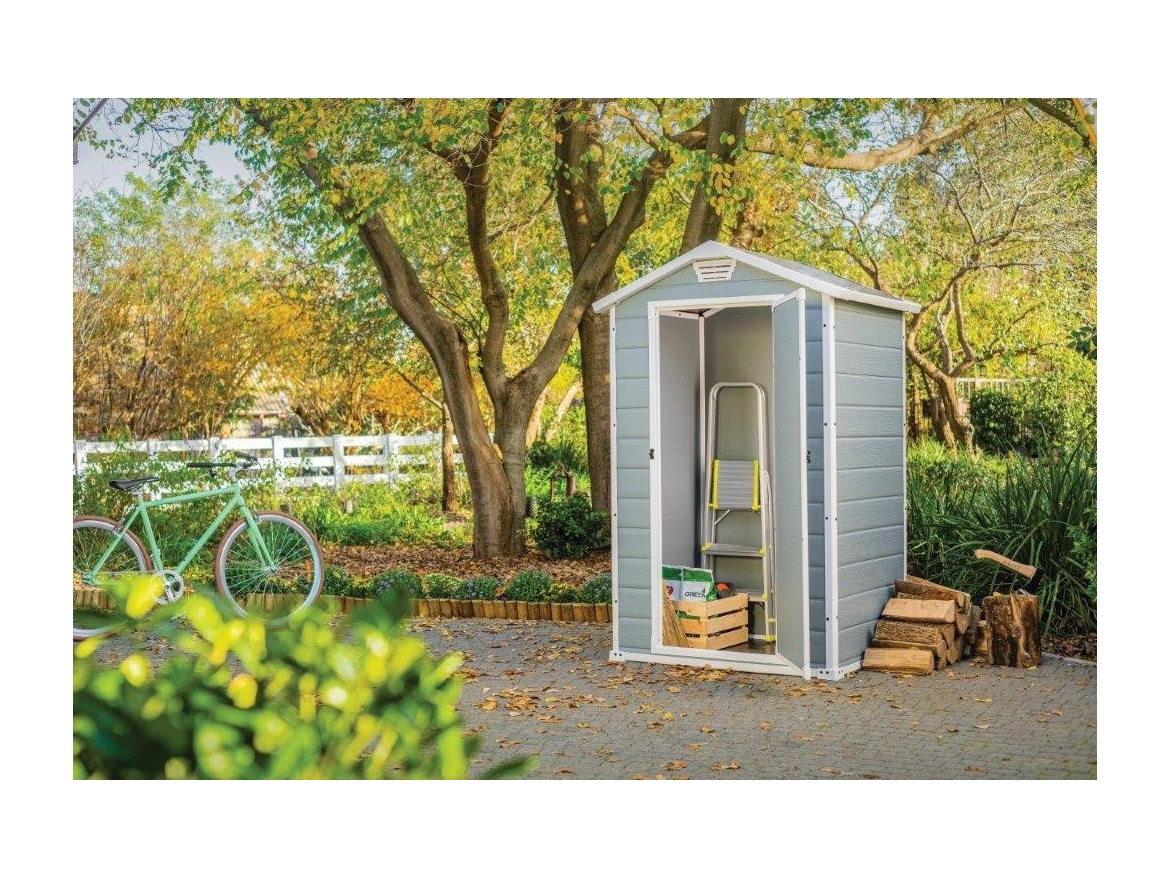 Plastový zahradní domek Keter MANOR 4 x 3 šedý, s podlahou