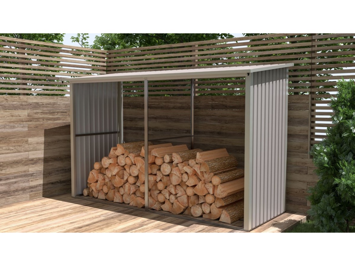 G21 Přístřešek na dřevo  WOH 682 - 302 x 119 cm, šedý