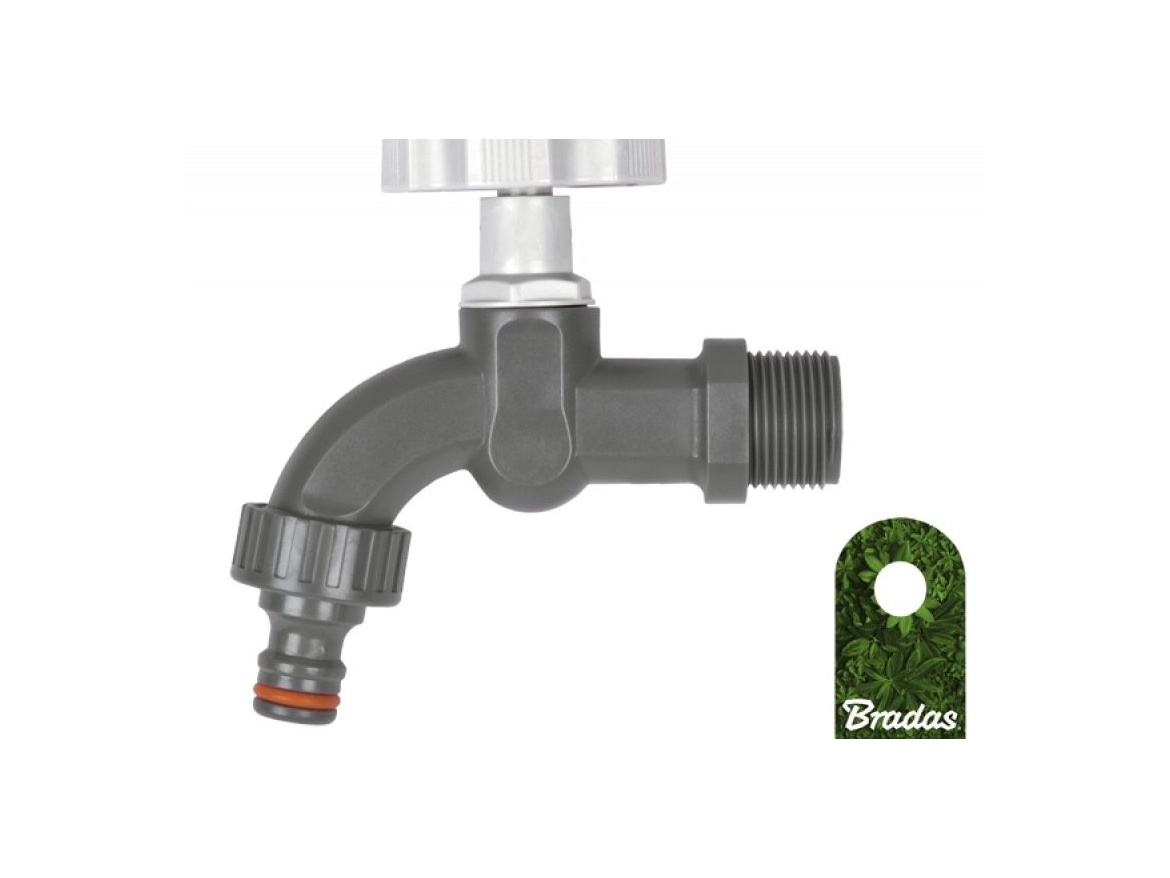 Bradas Vodovodní kohout plastový  3/4" s přípojkou pro rychlospojku