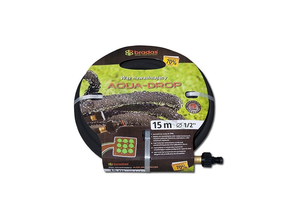 Bradas Zahradní zavlažovací hadice AQUA DROP 1/2" - 15m