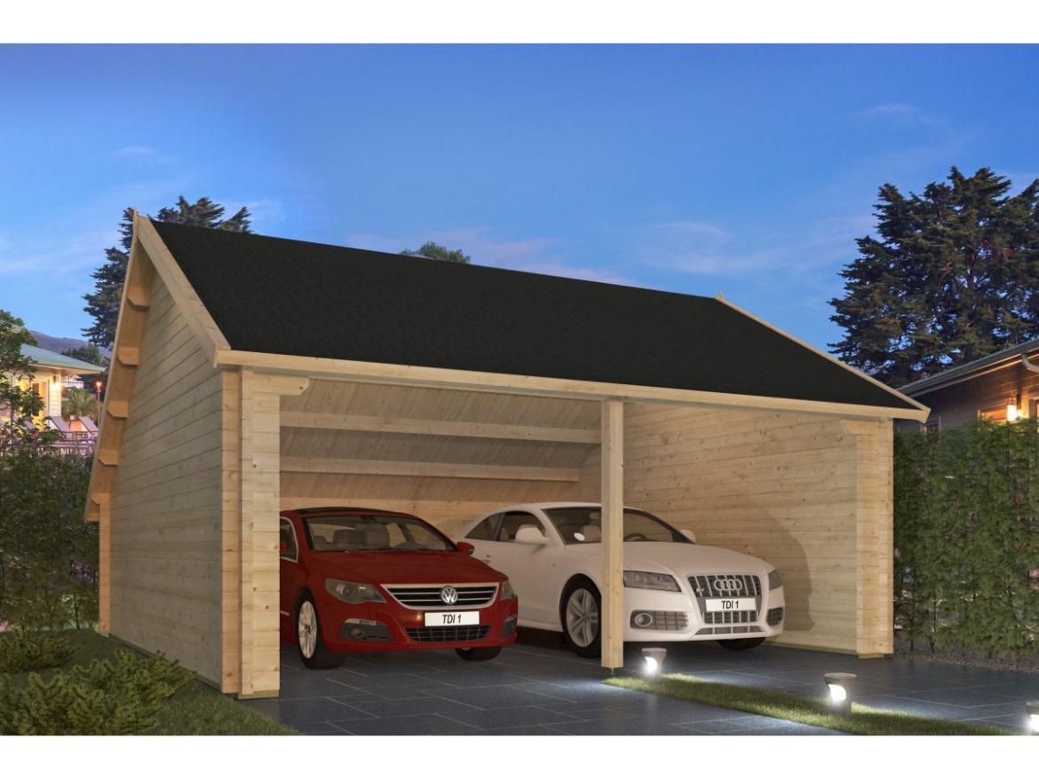 Tuindeco Nysse Garage/open-sided barn | 70mm | impregnated green