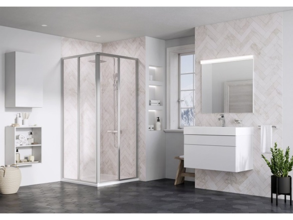 Ravak SRV2+SRV2 80x80 195, čierna+grape