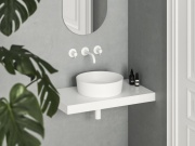 Ravak Umyvadlo Uni Slim 40, bez otvoru pro baterii, bez přepadu, bílá