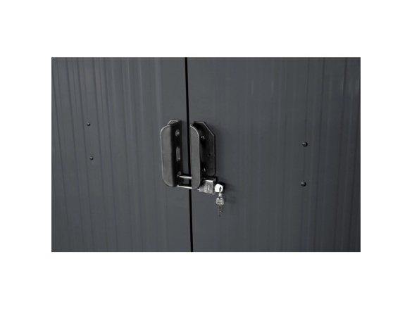 Zahradní domek kovový 3 x 2,4 m se sedlovou střechou antracit Riwall PRO RMSA 8x10 Anthracite