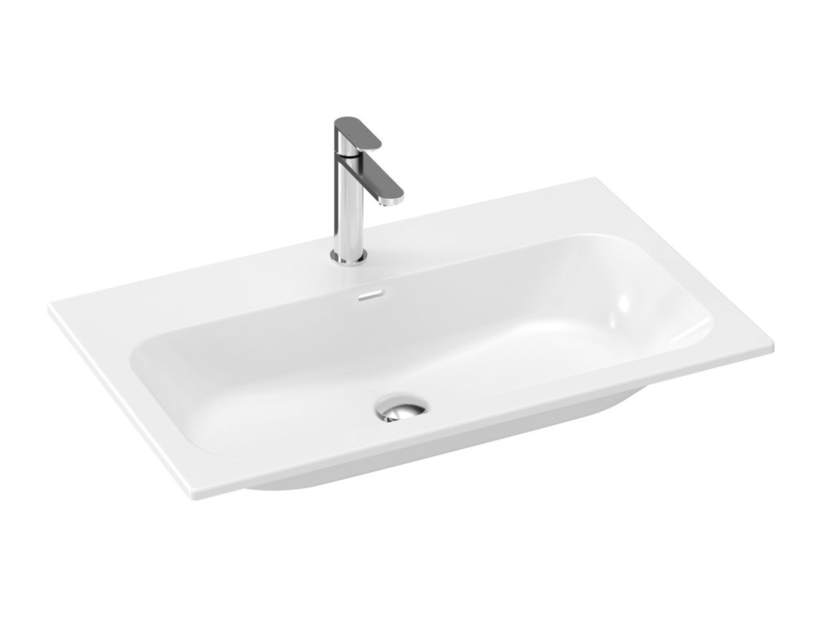 Ravak Umyvadlo Chrome Slim 80 keramické, s otvorem pro baterii, s přepadem, bílá