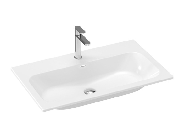 Ravak Umyvadlo Chrome Slim 80 keramické, s otvorem pro baterii, s přepadem, bílá