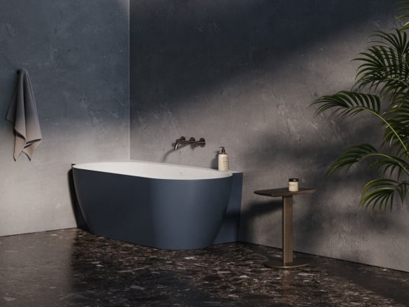 Ravak Vana Freedom Corner II Tec 175x86 P, volně stojící, bílá, krytka odtoku bílá/černá/chrom