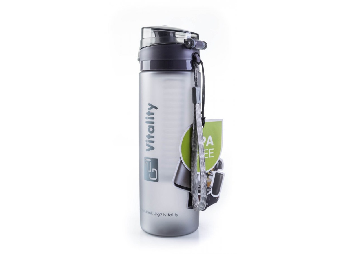 G21 Láhev  na smoothie/juice, 600 ml, šedá-zmrzlá