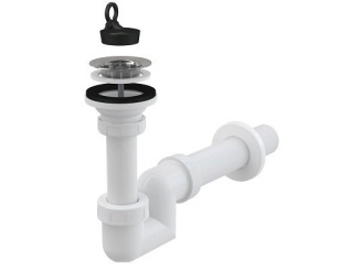 Kiegészítők –  Alcadrain Umyvadlový sifon A412 s výpustí 63 mm, odpad 40 mm,  A412-DN40