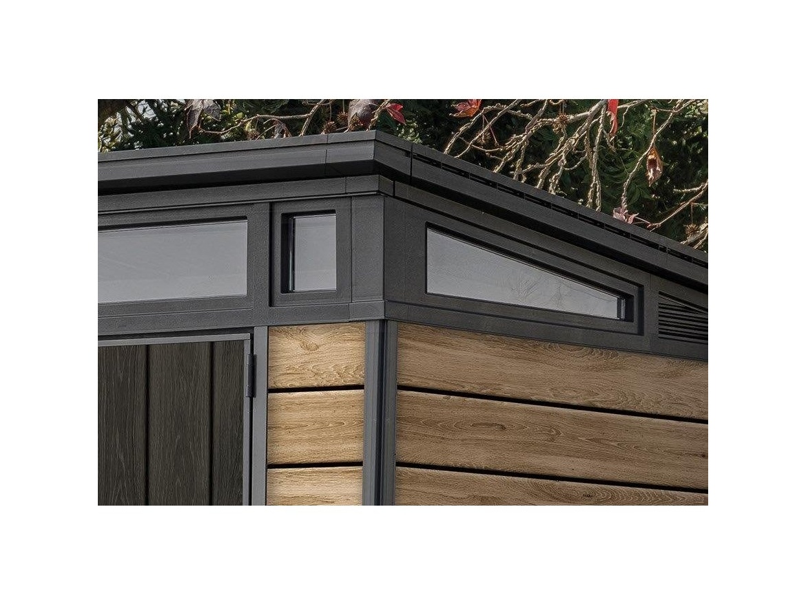 Plastový zahradní domek Keter Zahradní domek  PENT Signature 7x7 Ashwood, s podlahou