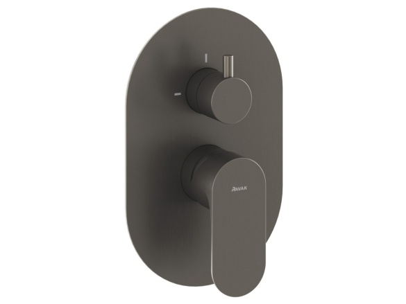 Ravak EL 065.20GB.O2.RB07E Podomítková baterie 2-cestná bez tělesa, Graphite Brushed