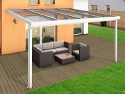 Hliníková pergola - číry/biela konštrukcia Gutta Terrassendach Premium