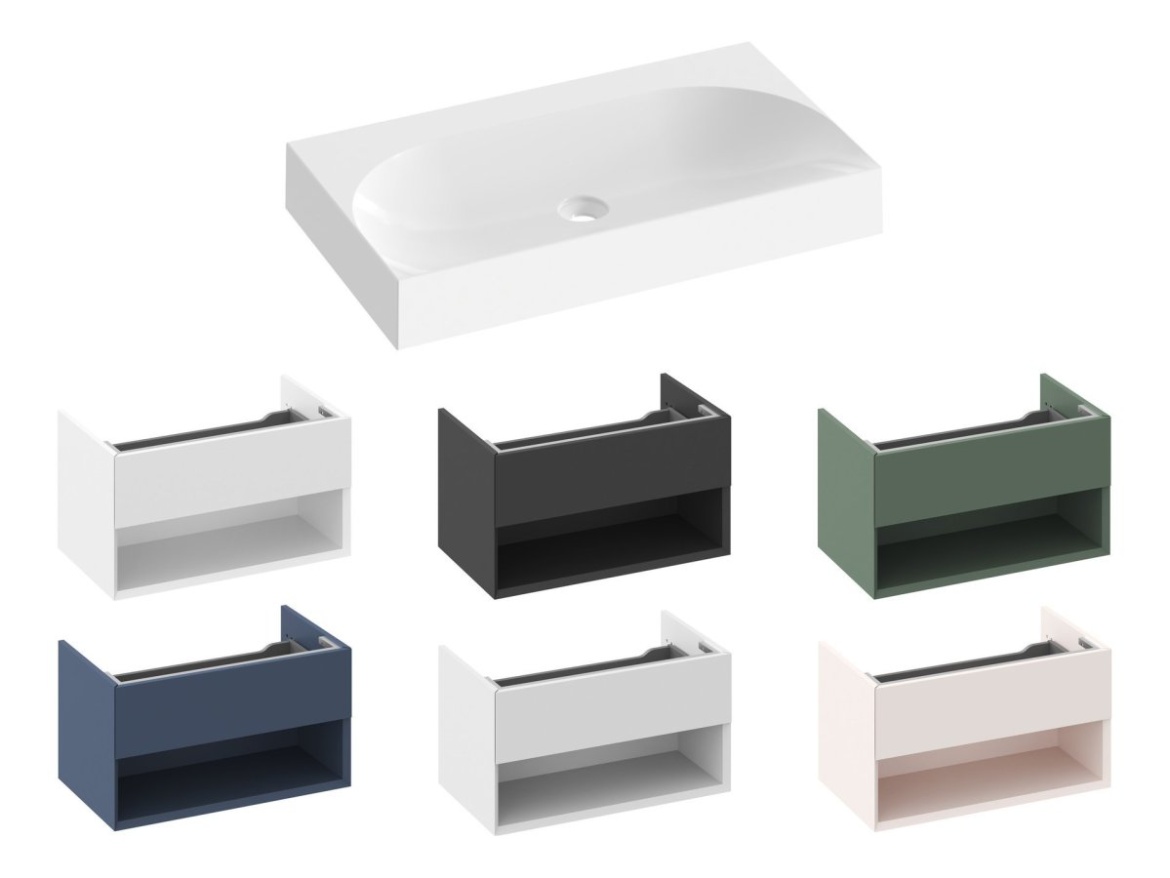 Ravak Umyvadlo Lite 80, bez otvoru pro baterii, bez přepadu