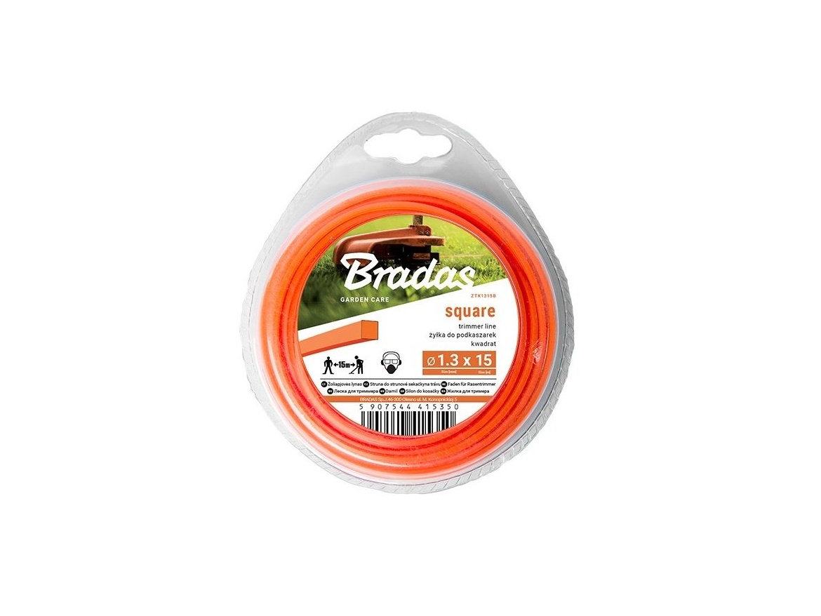 Bradas Žací struna  Trimmer 2,0 mm x 15 m čtvercová