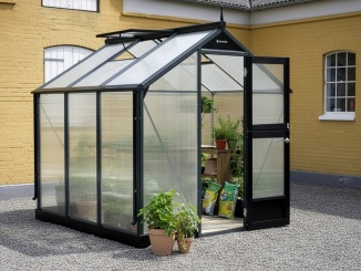Hliníková konštrukcia – Juliana Compact 2,2 m x 2,2 m, antracit / černá, polykarbonát 10 mm