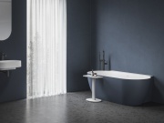 Ravak Vana Freedom Wall II Tec 170x87, volně stojící, Alabaster Pink/bílá, krytka odtoku bílá/černá/chrom