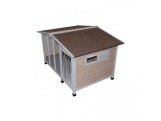 Scobax Bouda pro psa OVERVIEW, dřevěná s průhlednou stěnou, 134 x 92 x 82 cm