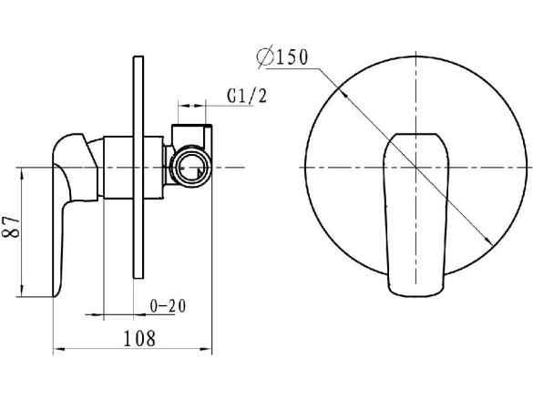 Novaservis Sprchová baterie Nobless Tina, chrom, podomítková, bez příslušenství,  38050,0