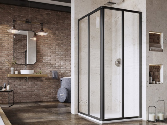 Ravak SRV2+SRV2 80x80 195, čierna+grape