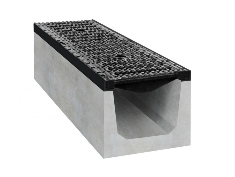 Betonový žlab s litinovou mříží Gutta D400