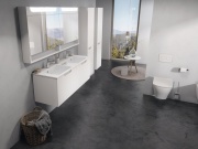 Ravak Dvojumývadlo Classic Slim 130, s otvormi pre batérie, s prepadom