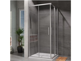 Zuhanykabinok – Lansanit Set sprchového koutu Vati 90 x 90 cm s vaničkou, sklo čiré, profil aluchrom, čtverec, LAN50002