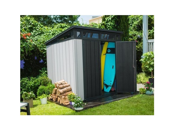 Plastový zahradní domek Keter Zahradní domek  Artisan 7x7 grafitový/šedý, s podlahou