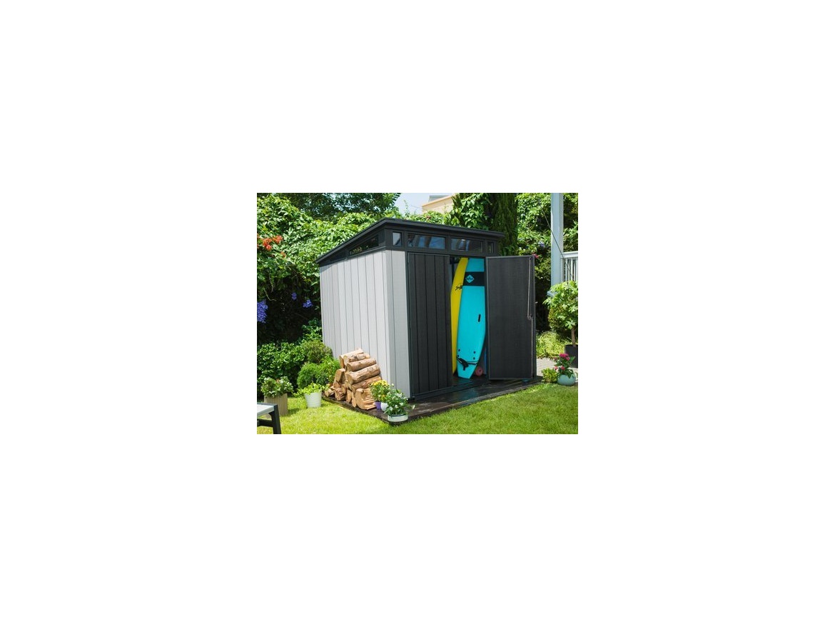 Plastový záhradný domček Keter Zahradní domek  Artisan 7x7 grafitový/šedý, s podlahou