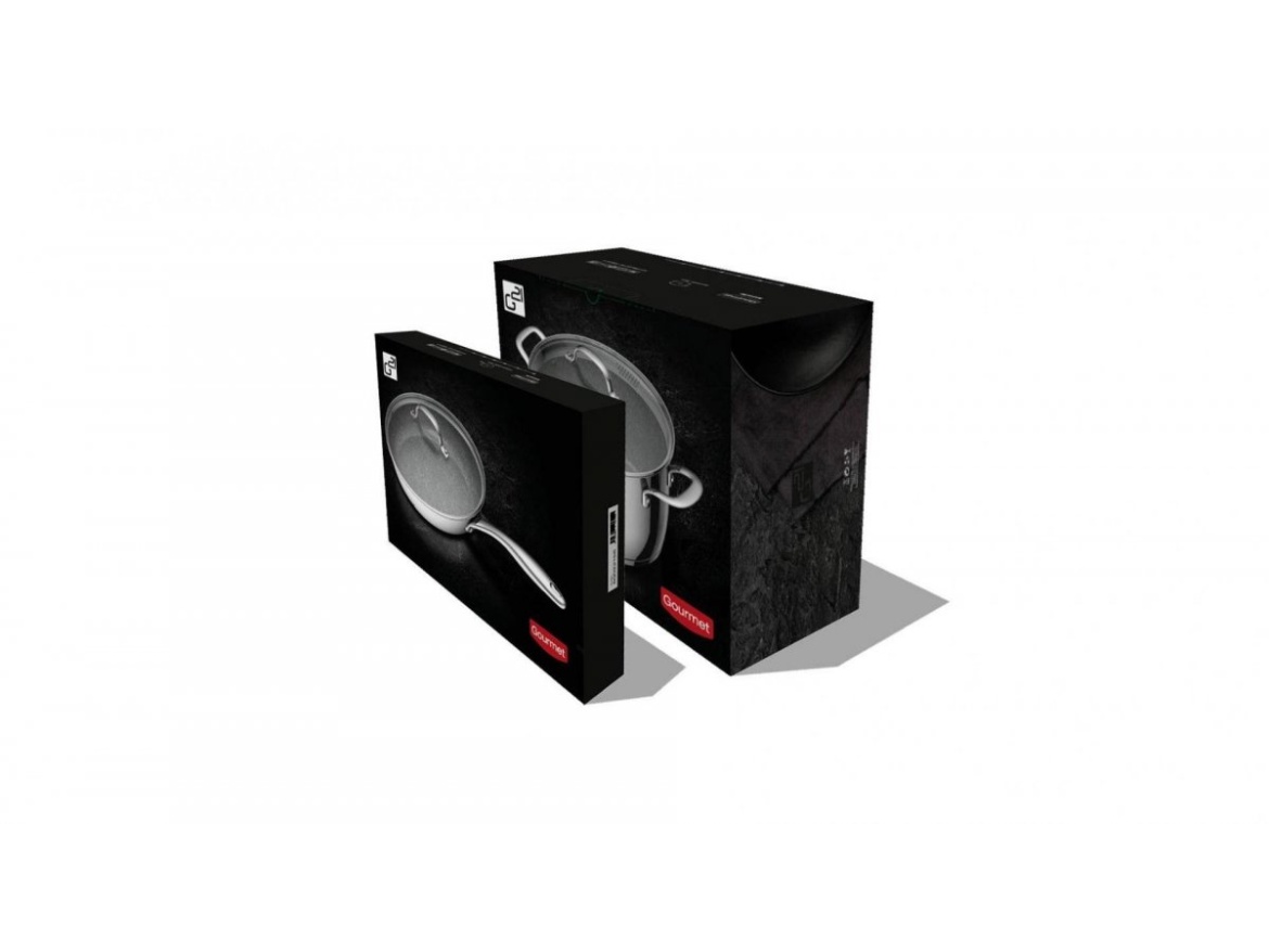 G21 Sada nádobí  Gourmet Miracle s cedníkem, 4 díly, nerez/greblon