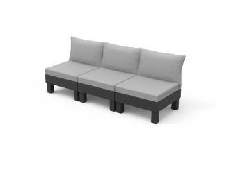 Bútor –  Keter Zahradní nábytek  Elements 3sedačková pohovka grafitová