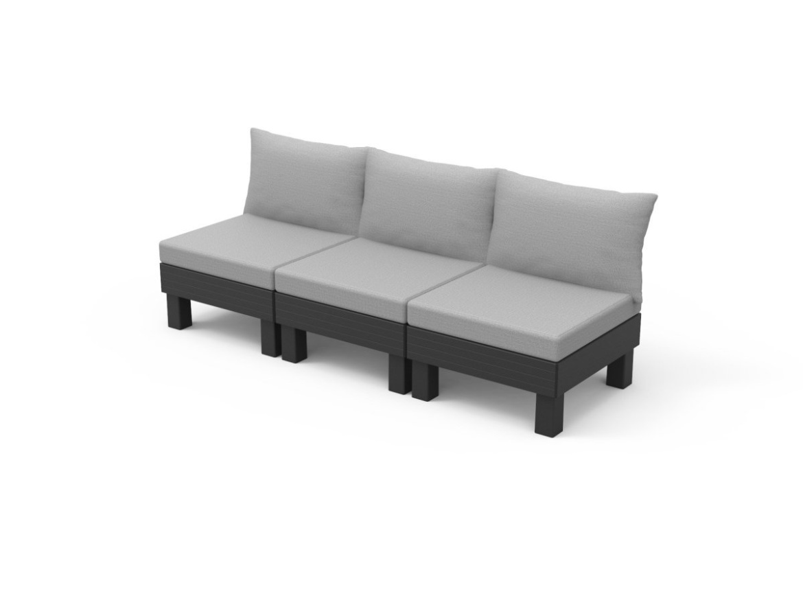 Keter Zahradní nábytek  Elements 3sedačková pohovka grafitová