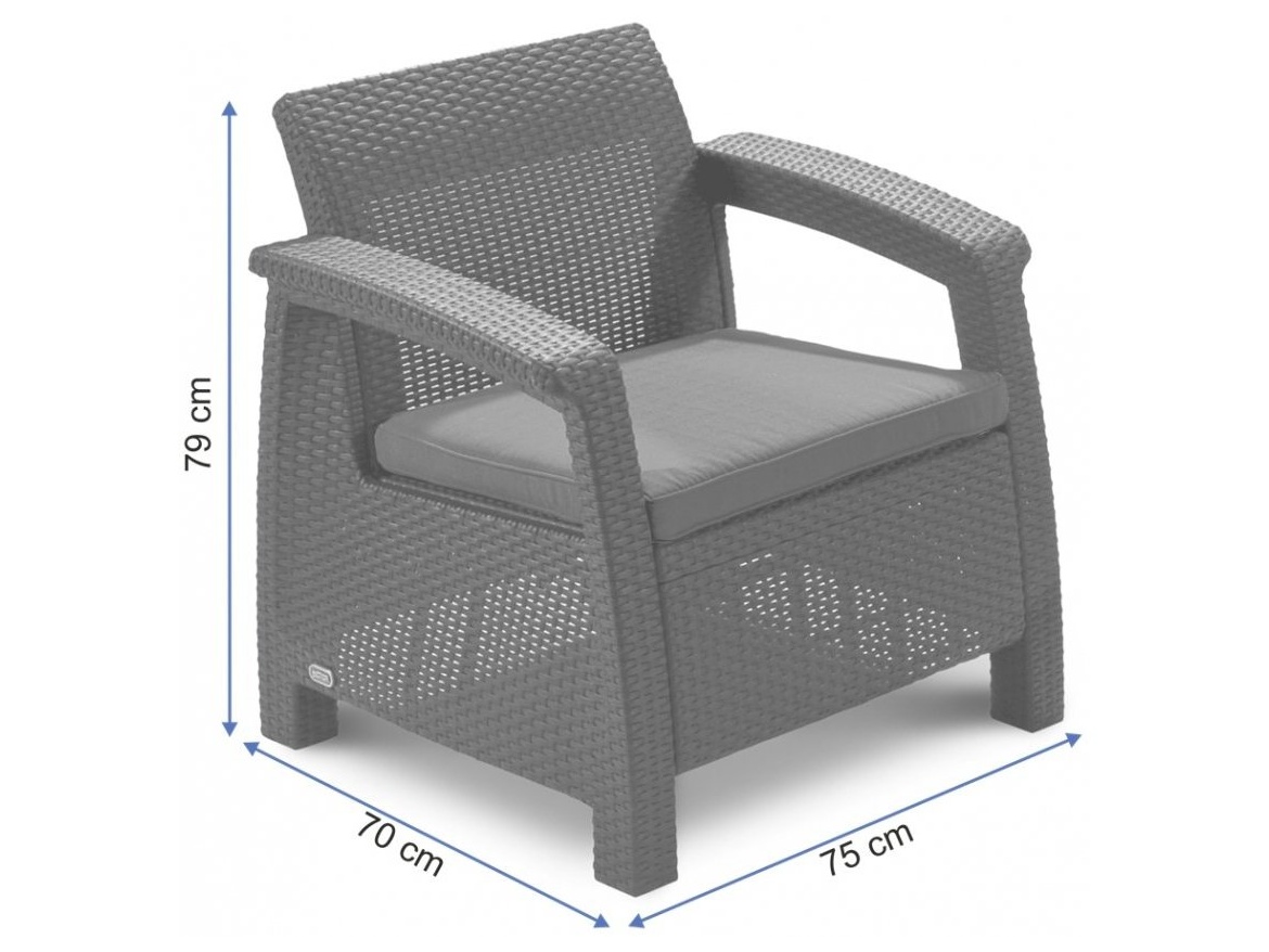Keter Zahradní sada Corfu II DUO - 75 x 70 x 79cm - hnědá / béžová