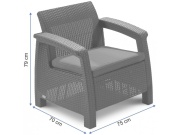 Keter Zahradní sada Corfu II DUO - 75 x 70 x 79cm - hnědá / béžová