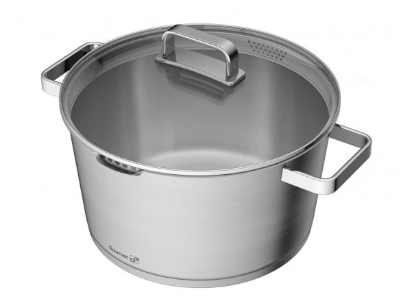 G21 Hrnec  Gourmet Magic s cedníkem 28 cm s poklicí nerez