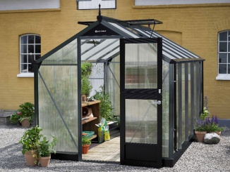 Podle značky –  Juliana Compact 3,7 m x 2,2 m, antracit / černá, polikarbonát 10 mm