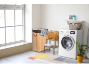 G21 Koš na prádlo  72 l, bambusový s hnědým košem